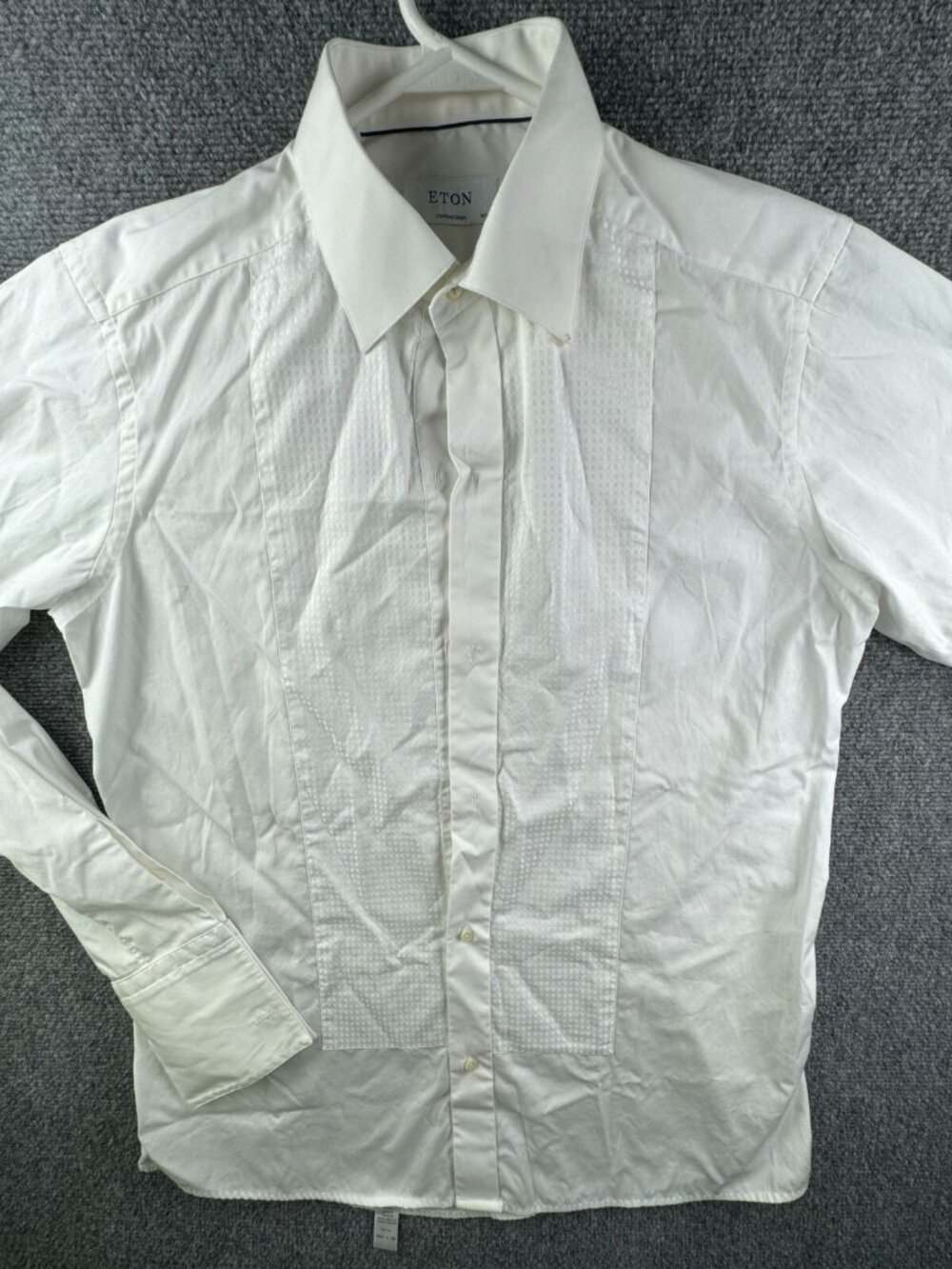 Eton White Long Sleeve Button Up Dress Shirt Adult 16.5 Formal Business French *